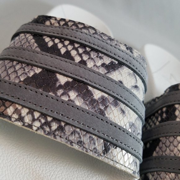 NEW Men's 5 / Women's 6 Adidas Limited Ed. Leather Snake Strap Sandals - Picture 5 of 11